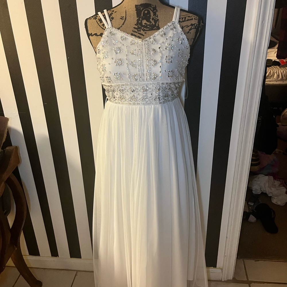 Speechless White Dress with Elegant Design